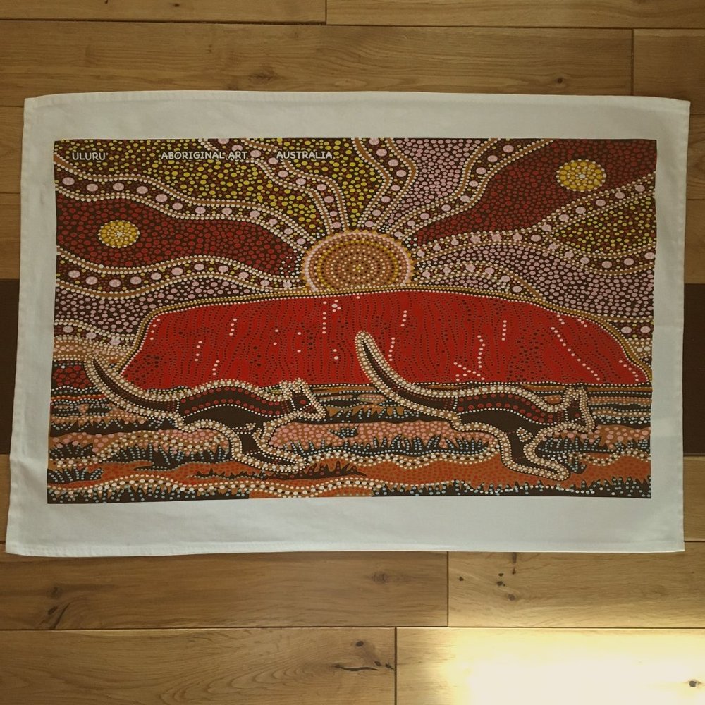 Authentic Aboriginal Uluru Art Cotton Tapestry Towel